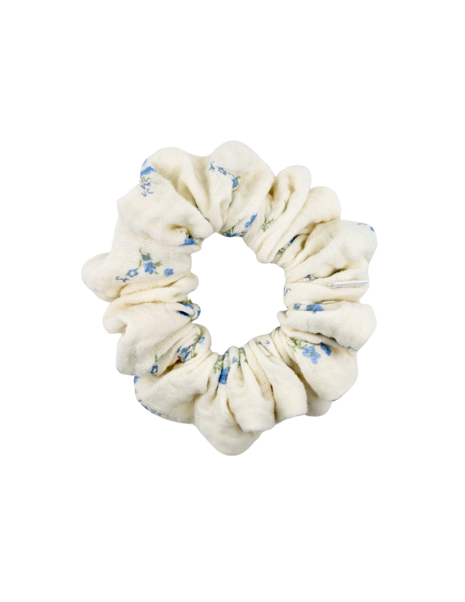 Blue Garden Muslin Scrunchie - ElleaShop