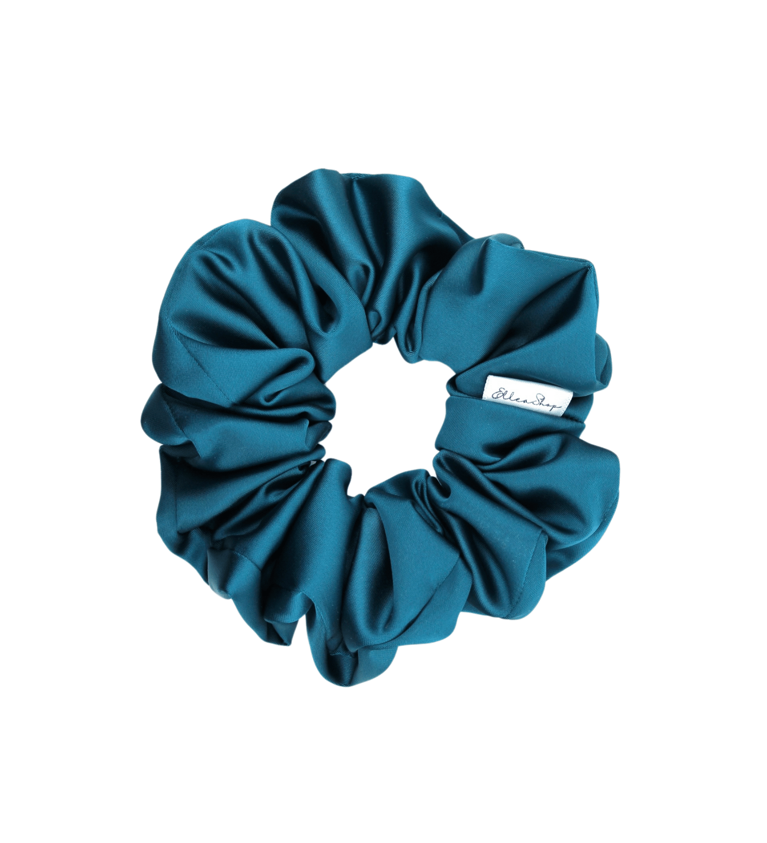 Teal Luxe Satin Scrunchie - ElleaShop