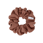 Mocha Soft Ribbed Scrunchie - ElleaShop