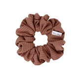 Mocha Soft Ribbed Scrunchie - ElleaShop