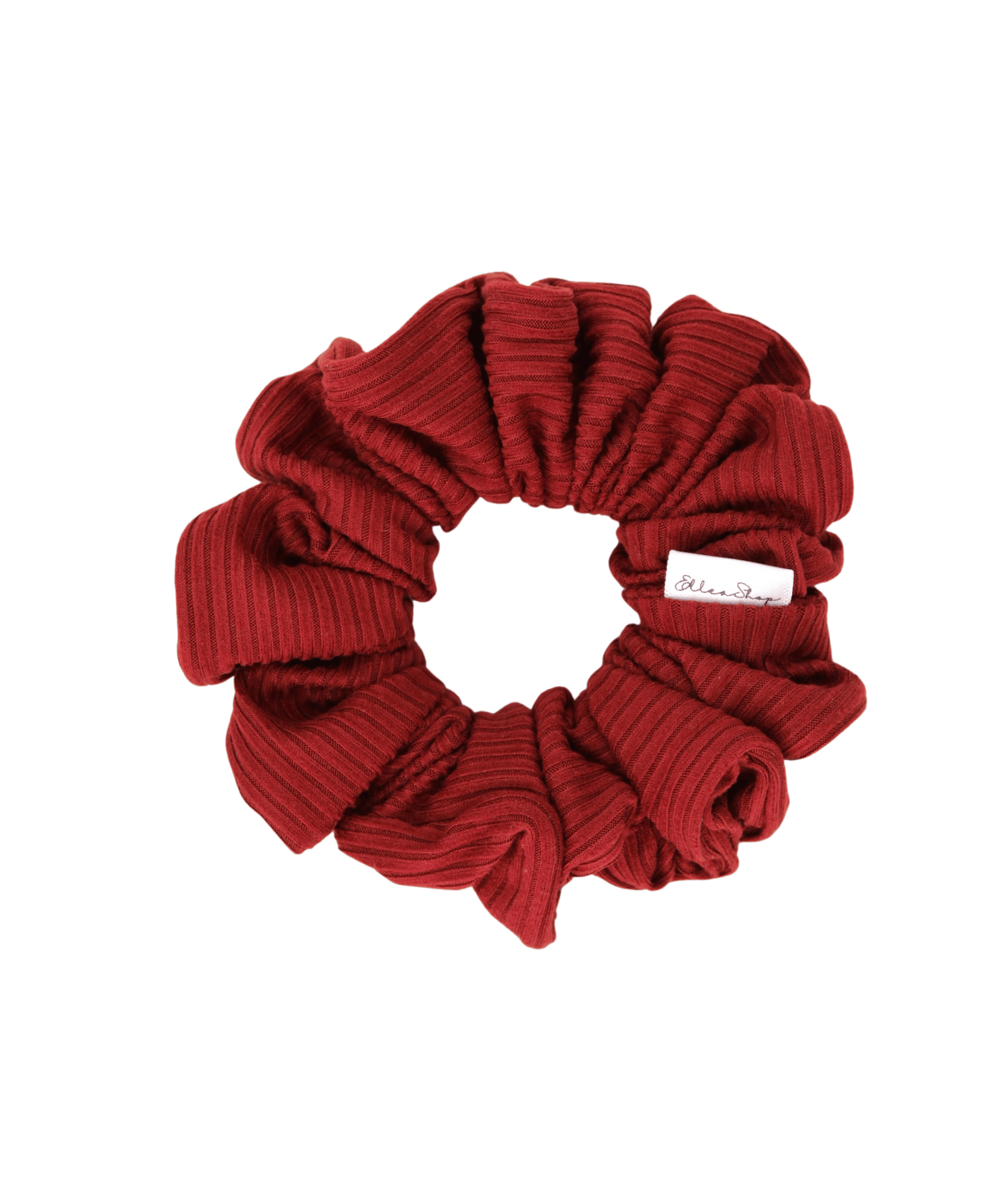 Bordeaux Ribbed Scrunchie - ElleaShop