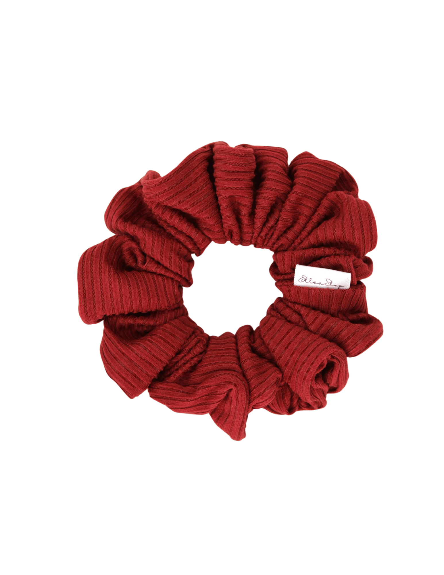 Bordeaux Ribbed Scrunchie - ElleaShop