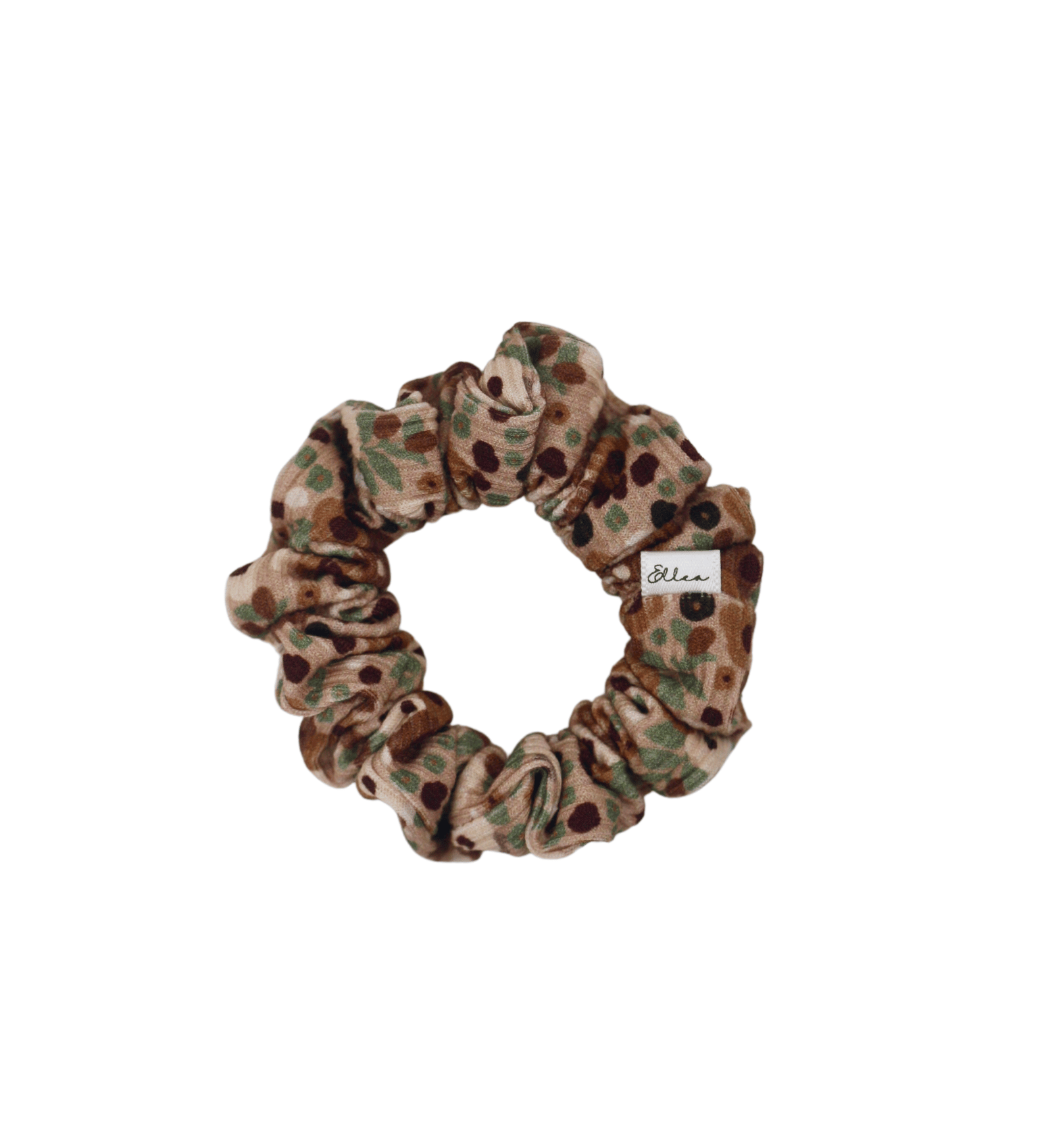 Ditsy Floral Ribbed Scrunchie - ElleaShop