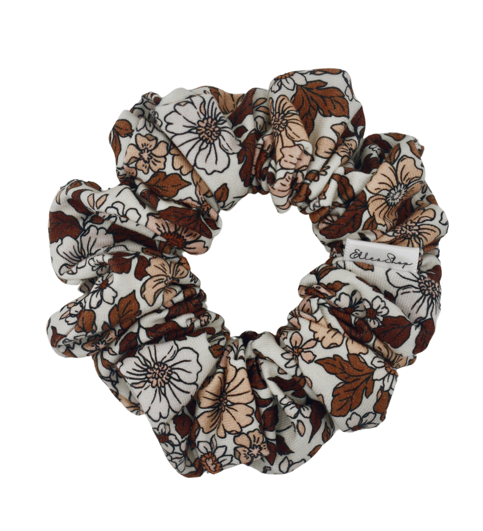 Cacao Floral Scrunchie - ElleaShop