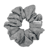 Grey Soft Ribbed Scrunchie - ElleaShop