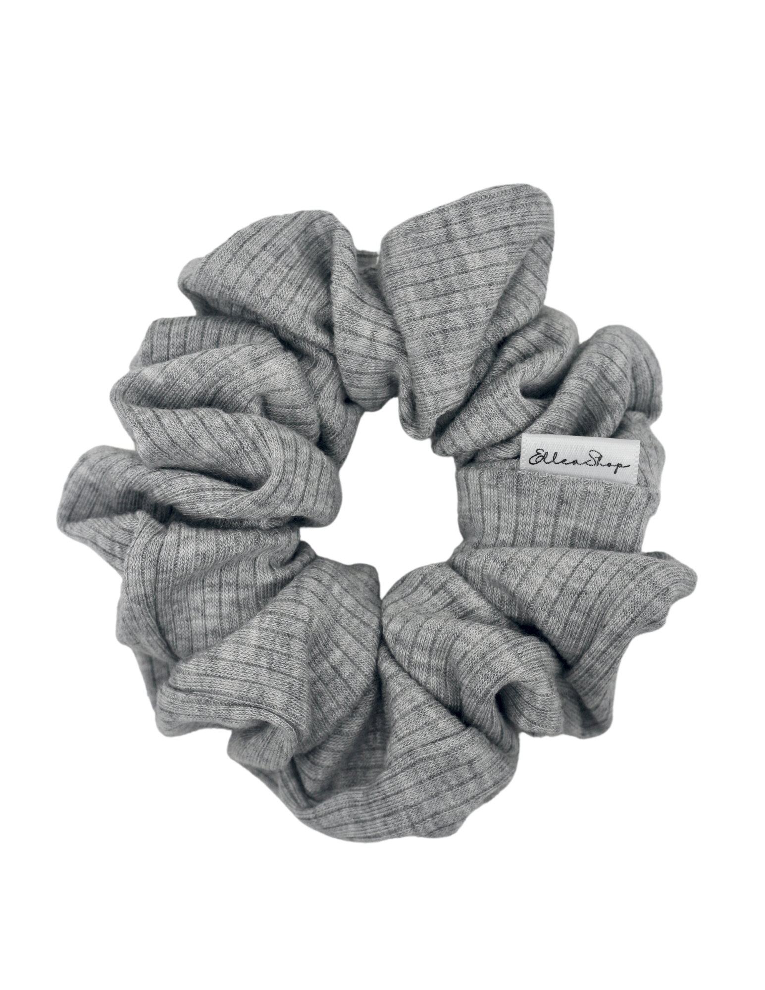 Grey Soft Ribbed Scrunchie - ElleaShop