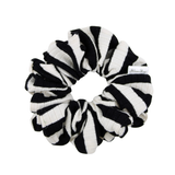 Black Stripes Ribbed Scrunchie - ElleaShop