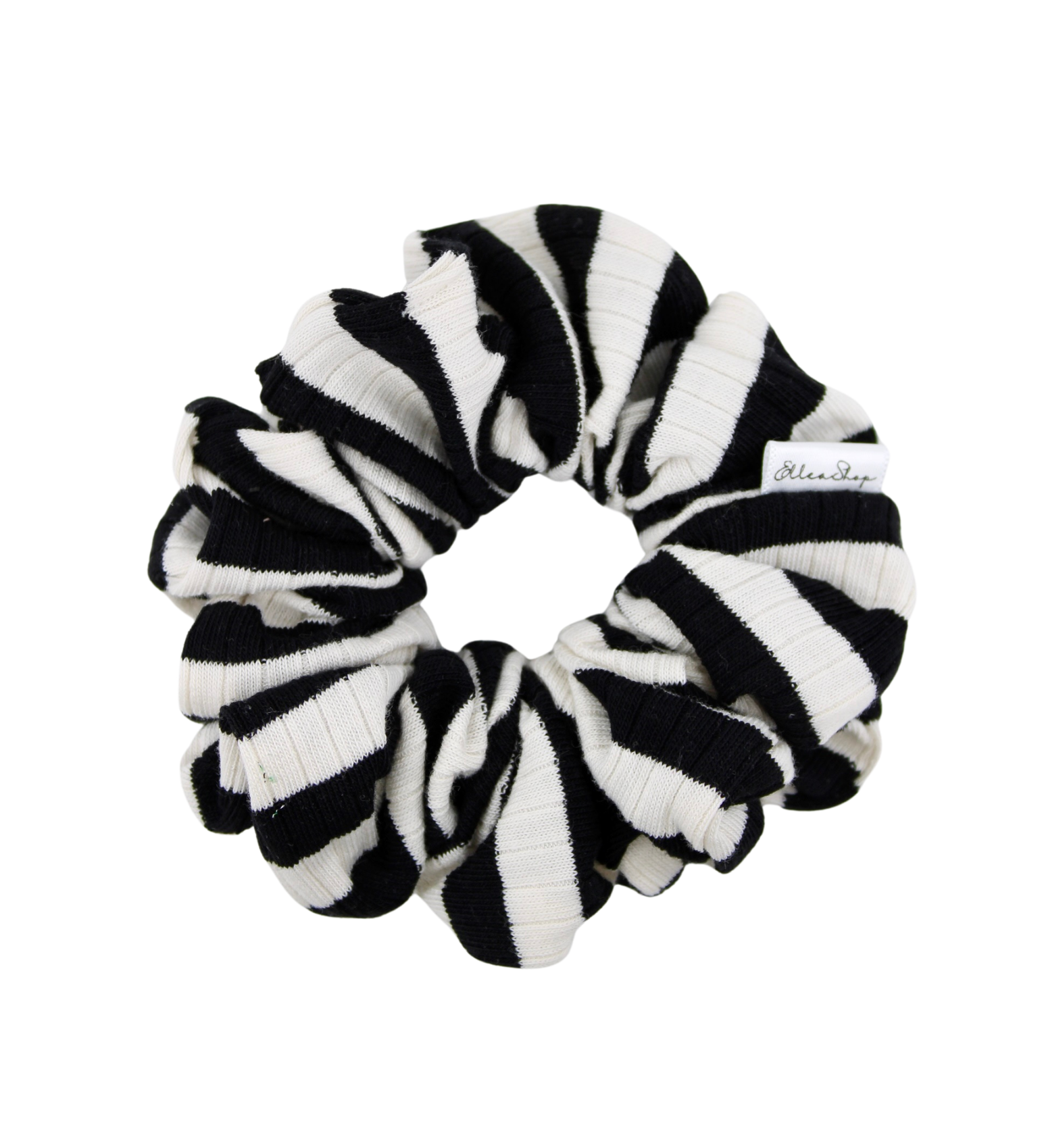 Black Stripes Ribbed Scrunchie - ElleaShop