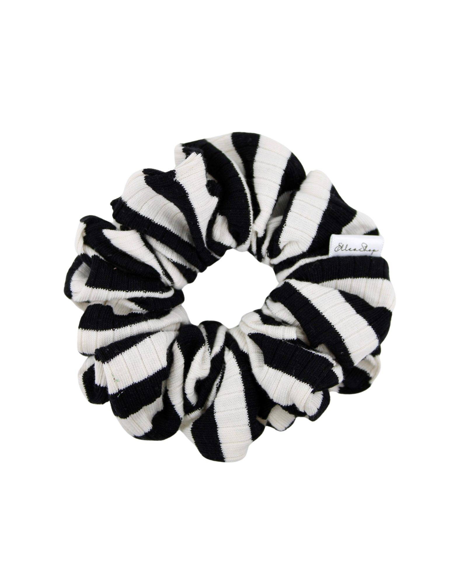 Black Stripes Ribbed Scrunchie - ElleaShop