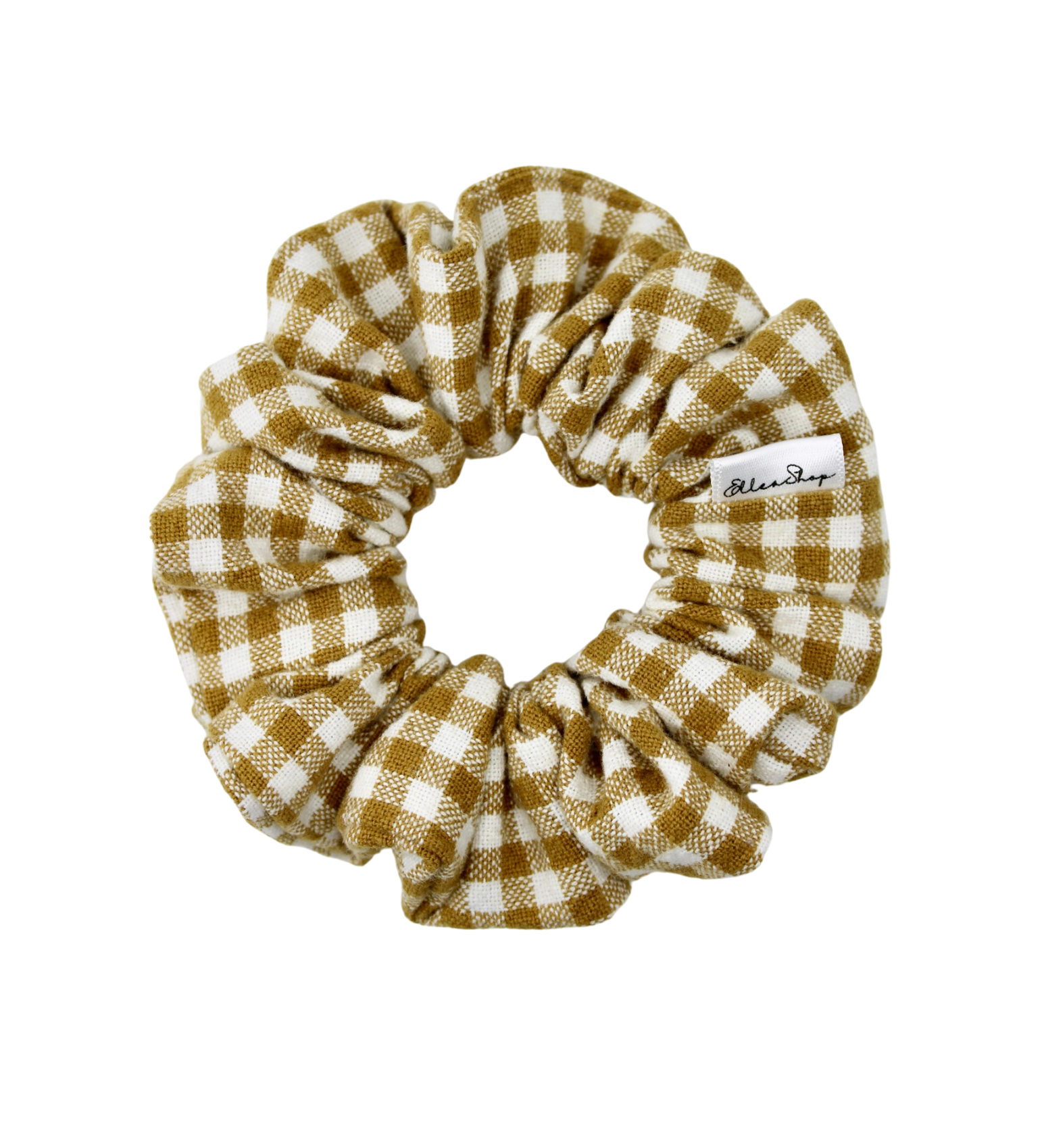 Honey Gingham Scrunchie - ElleaShop
