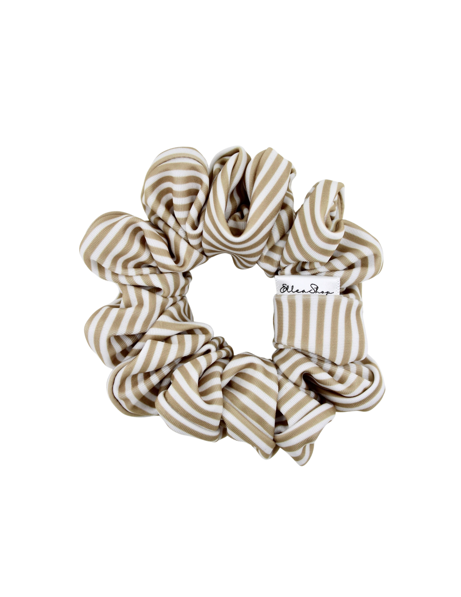 Beige Stripes Sport Scrunchie - ElleaShop