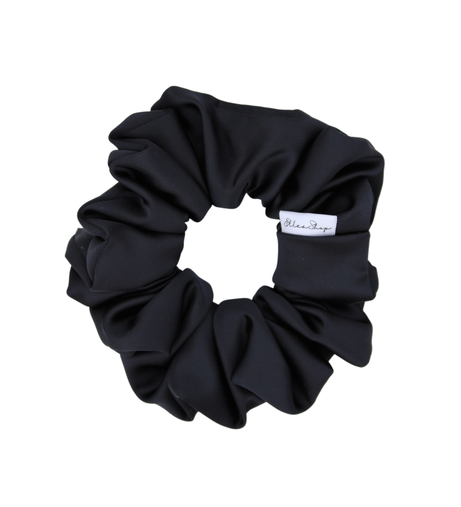 Black Luxe Satin Scrunchie - ElleaShop