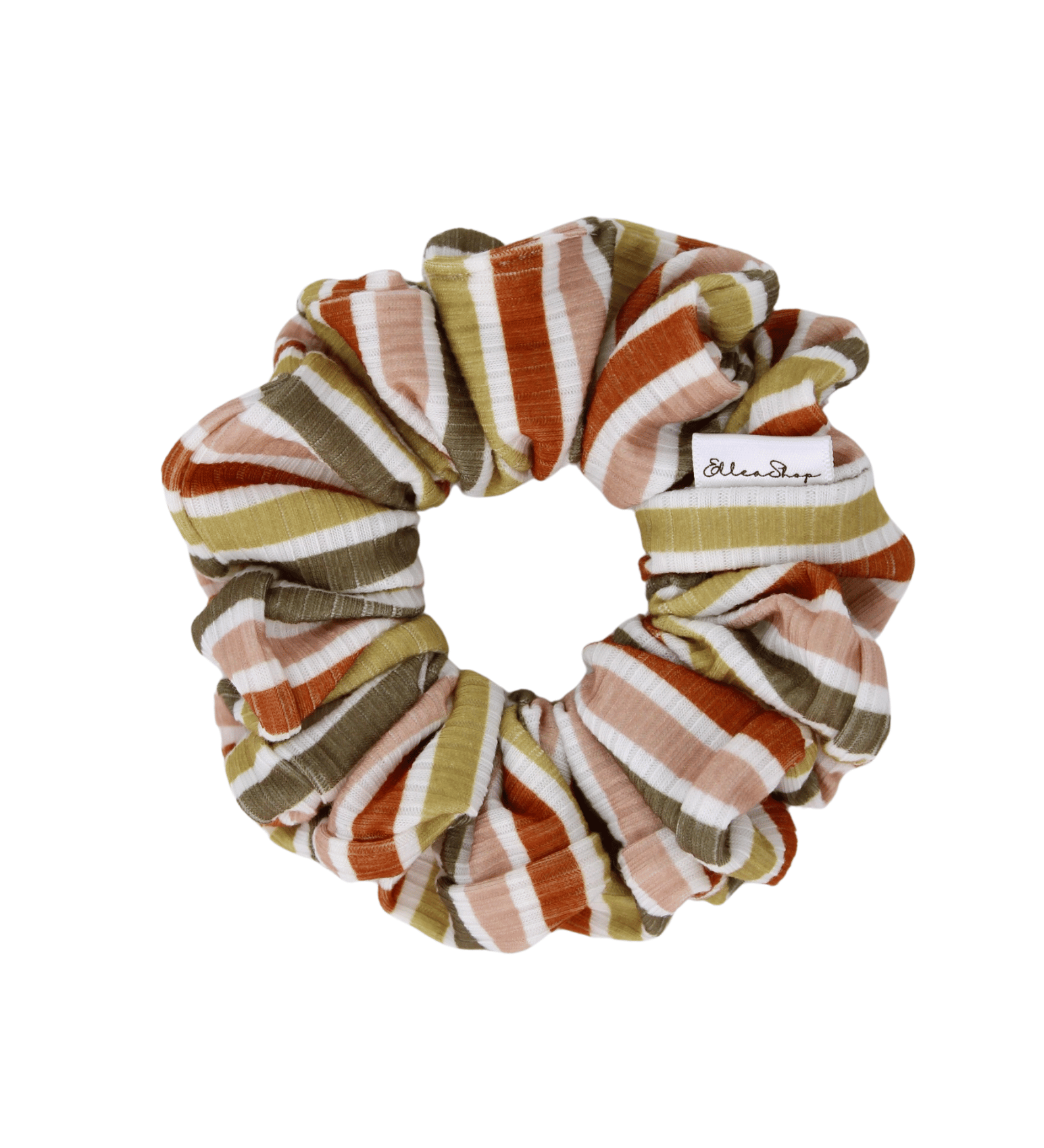 Autumn Stripes Ribbed Scrunchie - ElleaShop