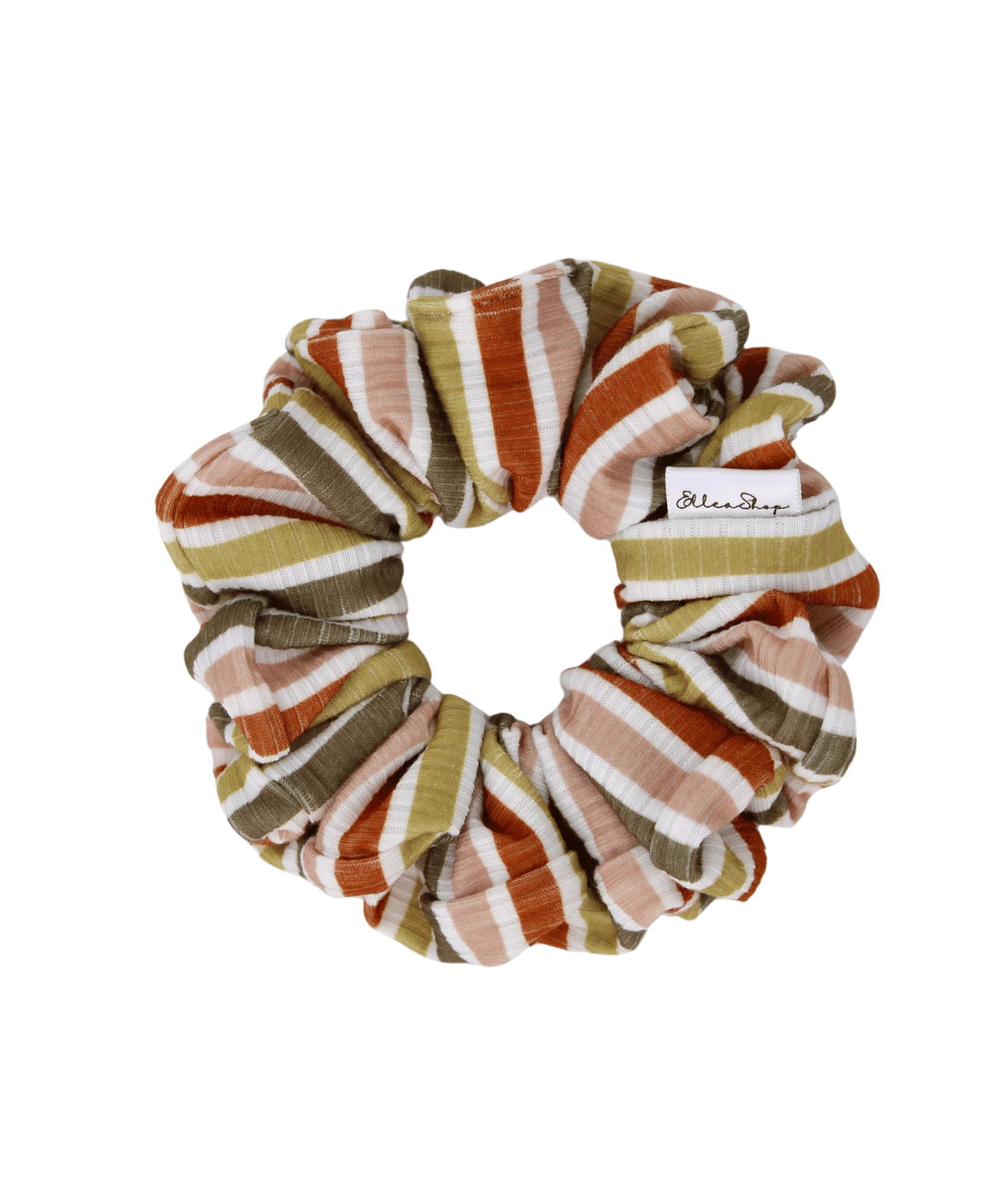 Autumn Stripes Ribbed Scrunchie - ElleaShop