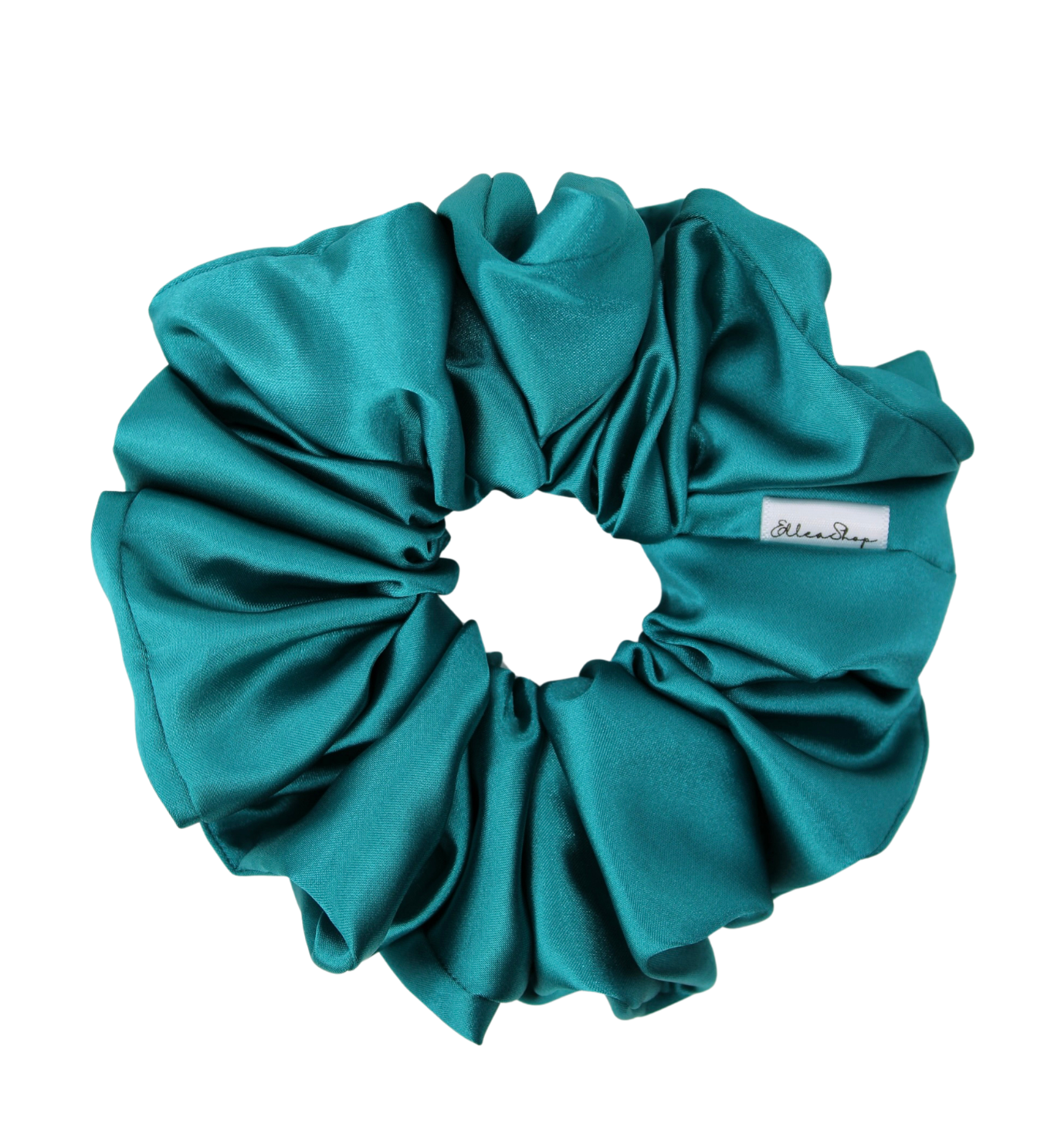 Azure Shiny Satin Scrunchie - ElleaShop