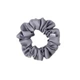 Silver Shiny Satin Scrunchie