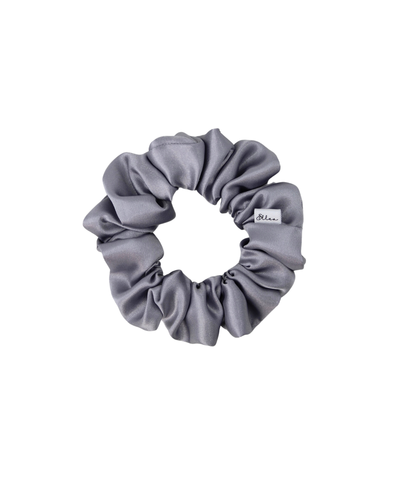 Silver Shiny Satin Scrunchie