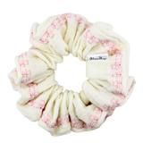 Ivory Stitch Roses Scrunchie - ElleaShop