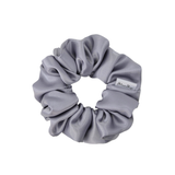 Silver Shiny Satin Scrunchie