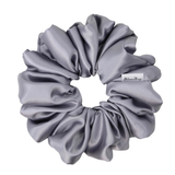 Silver Shiny Satin Scrunchie