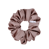 Rose Tan Satin Scrunchie