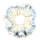 Ivory Stitch Roses Scrunchie - ElleaShop