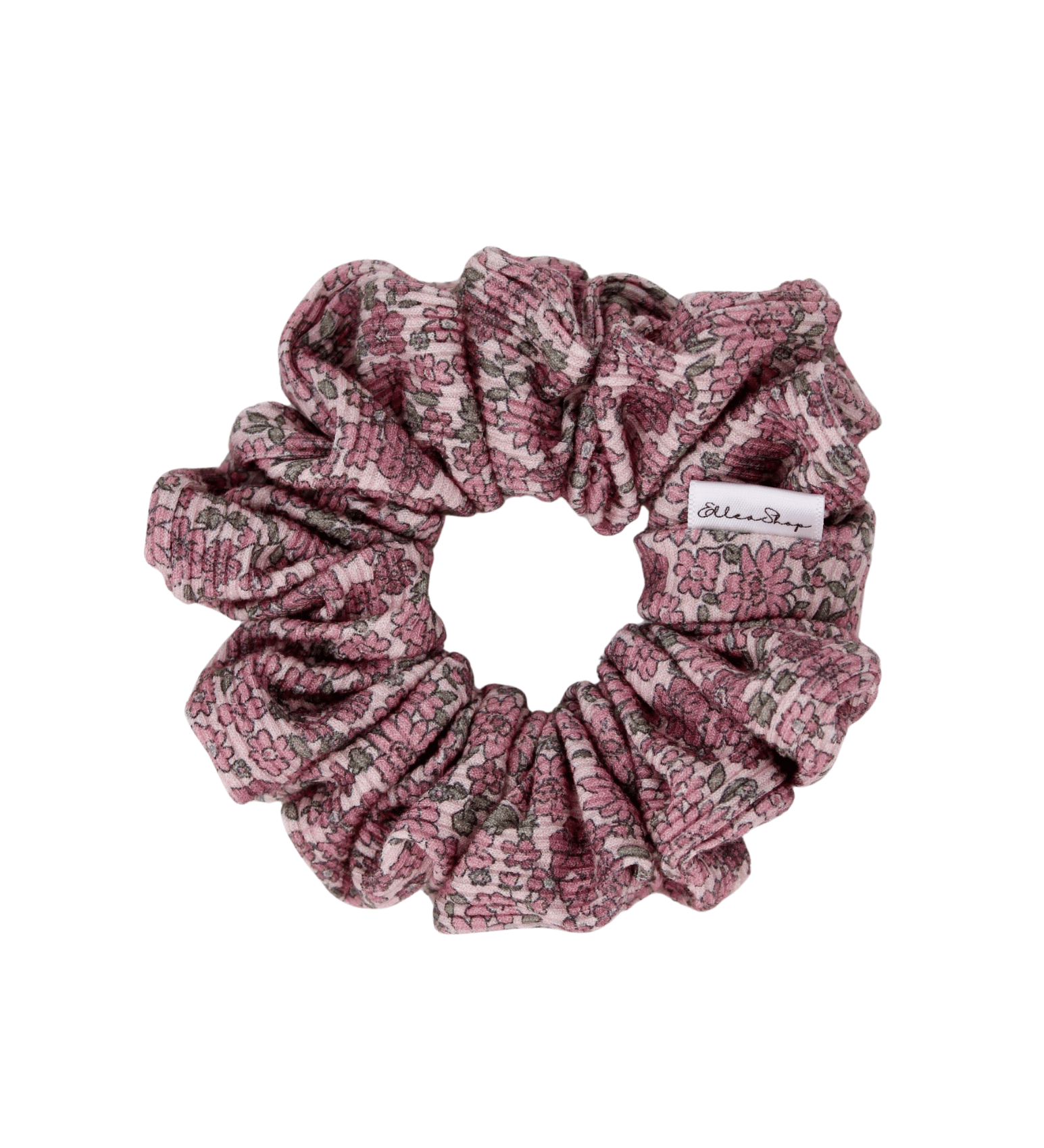 Flowering Vine Ribbed Scrunchie - ElleaShop