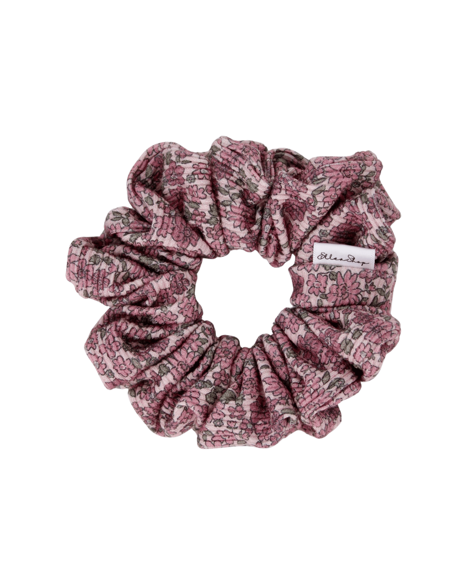 Flowering Vine Ribbed Scrunchie - ElleaShop