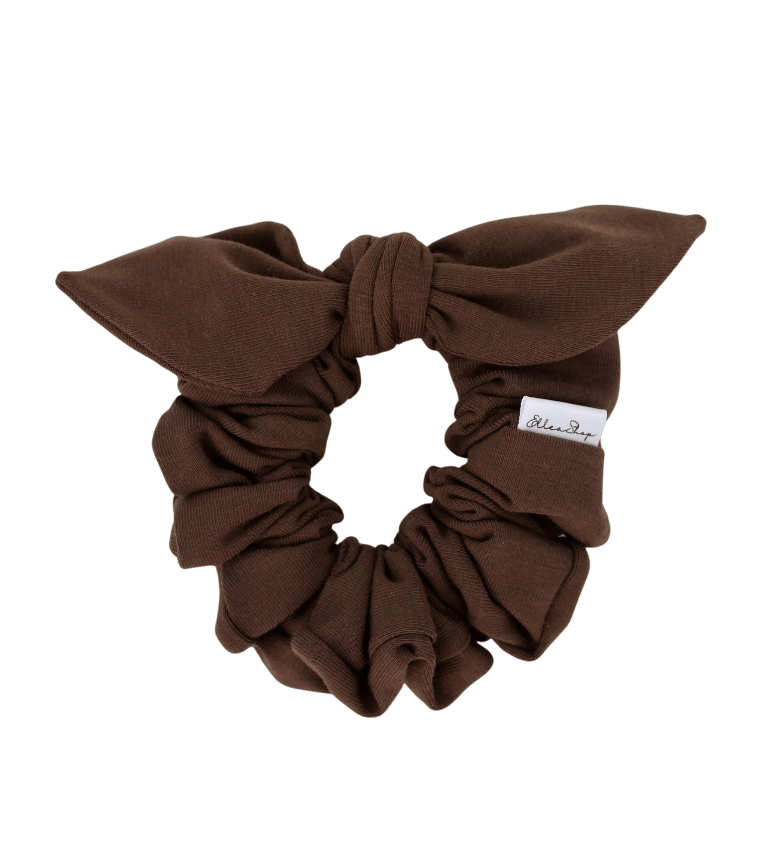 Chocolate Brown Bow Scrunchie - ElleaShop