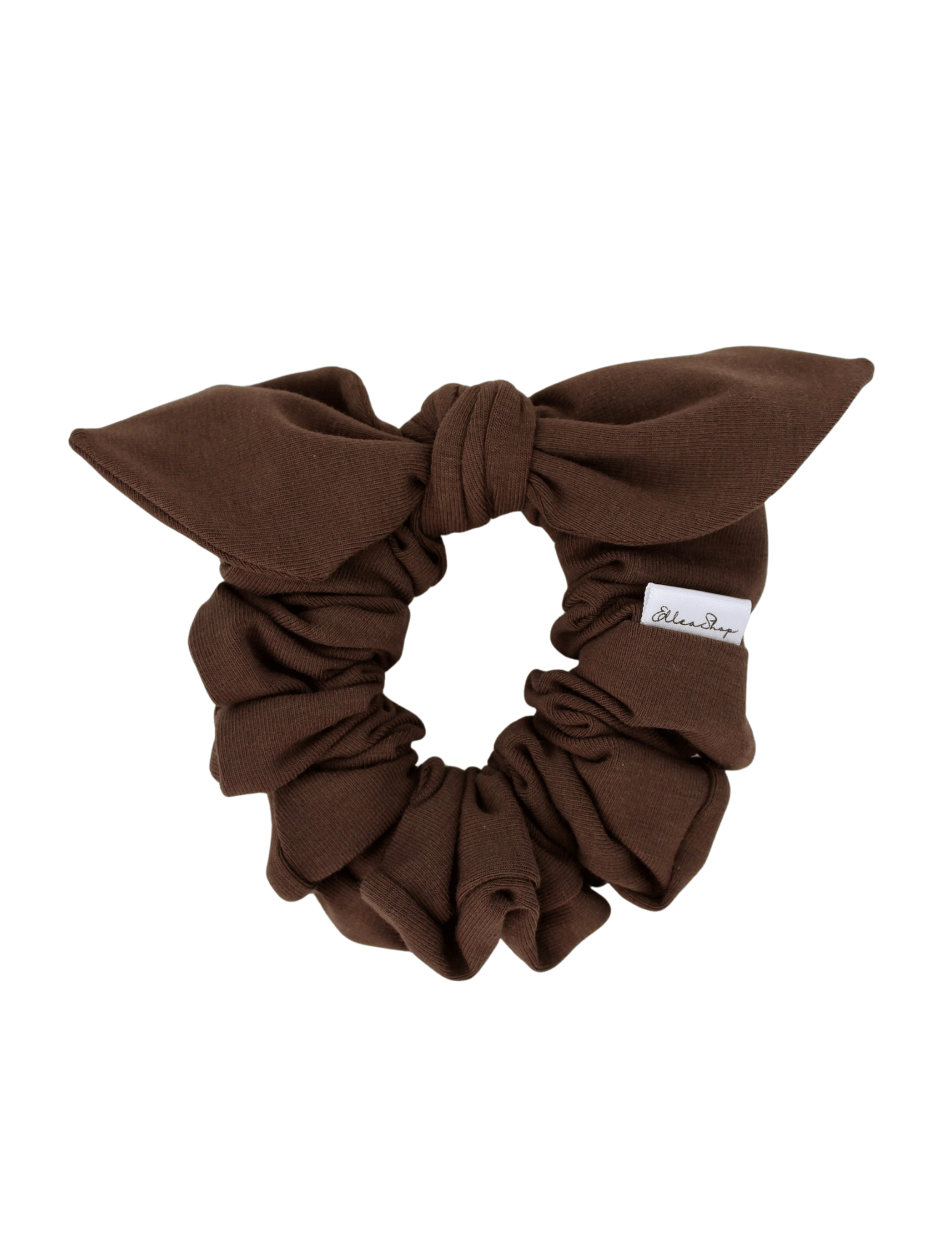 Chocolate Brown Bow Scrunchie - ElleaShop