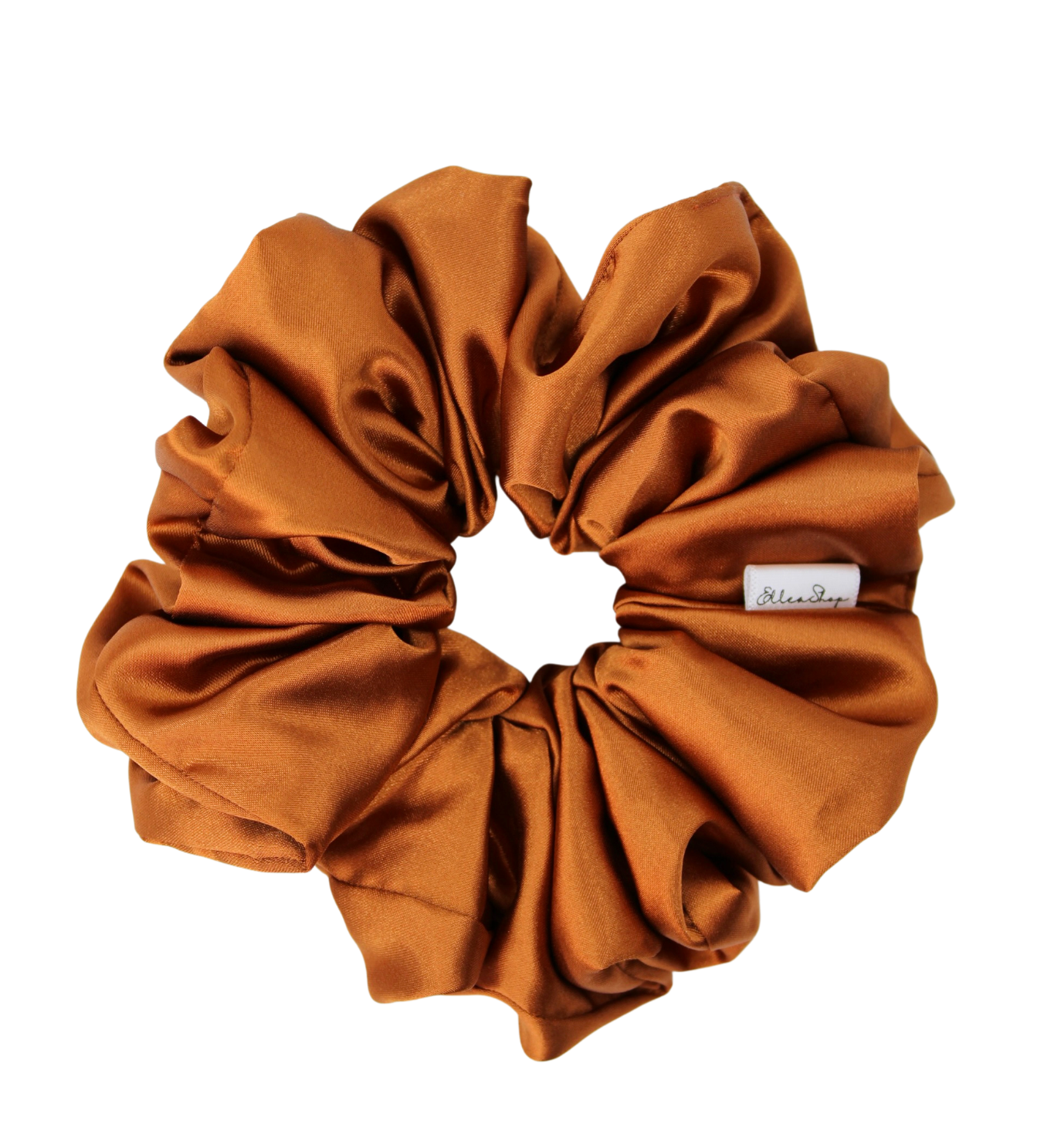 Copper Shiny Satin Scrunchie - ElleaShop
