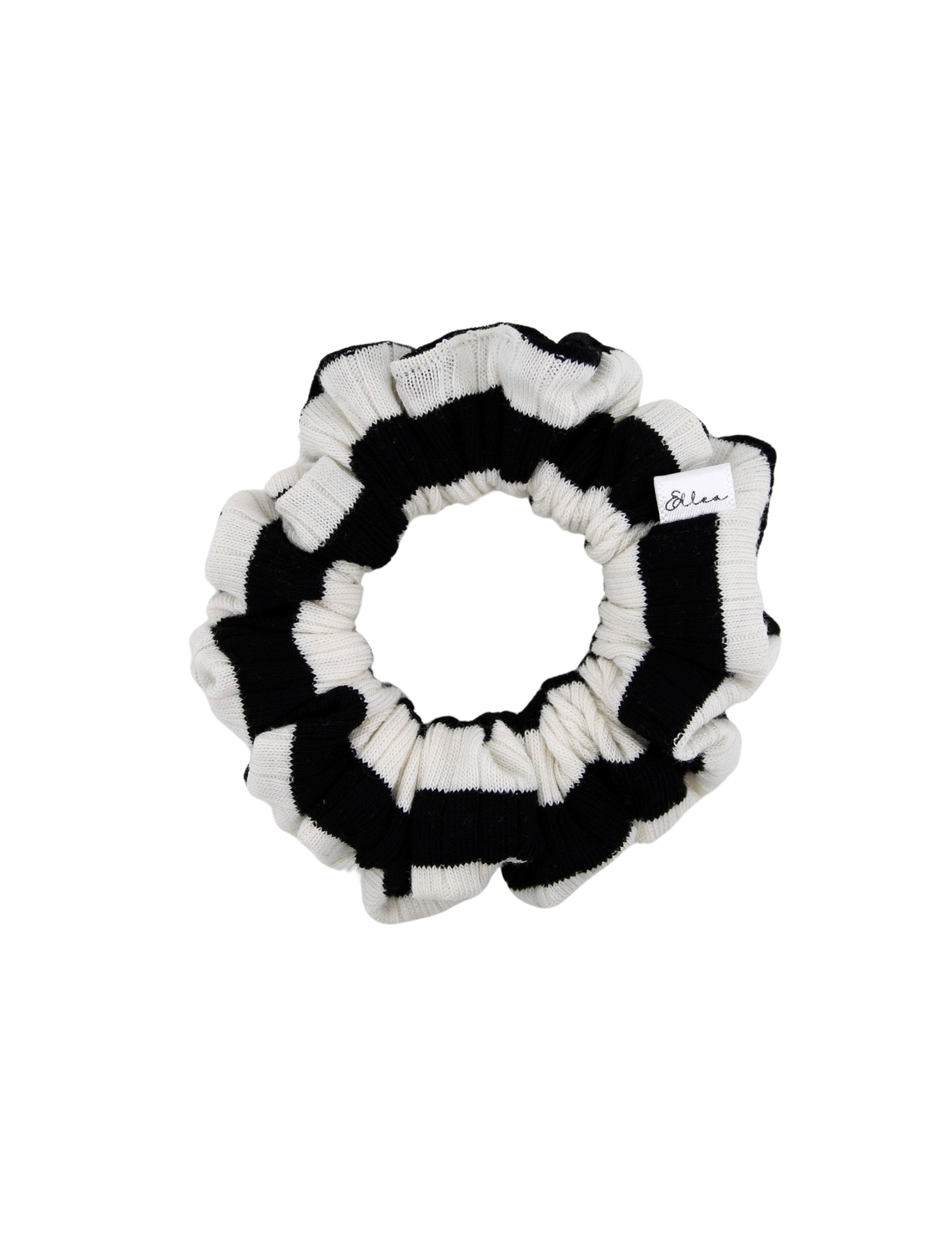 Black Stripes Ribbed Scrunchie - ElleaShop