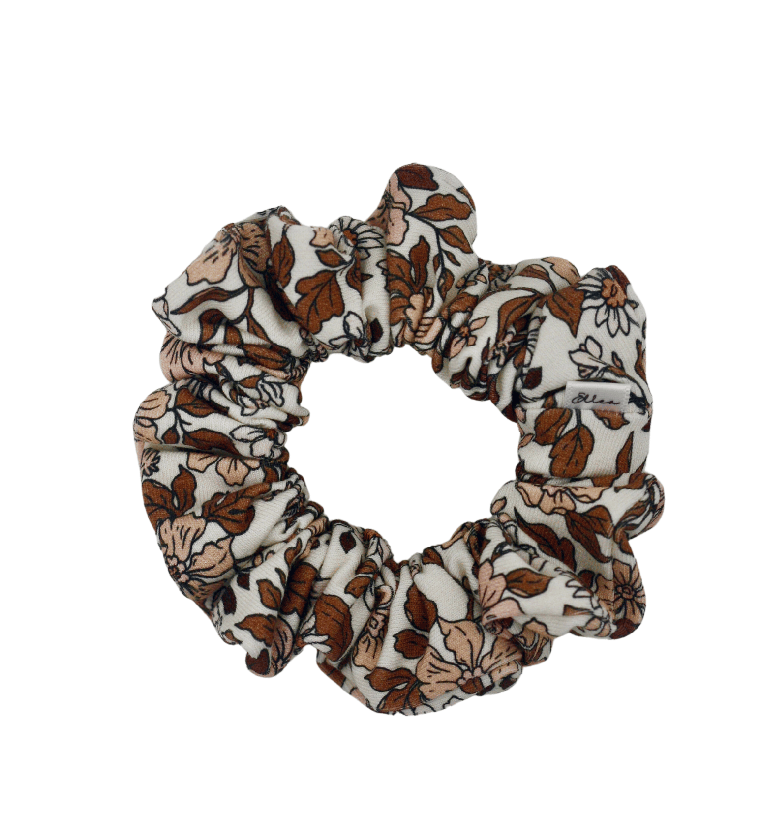 Cacao Floral Scrunchie - ElleaShop