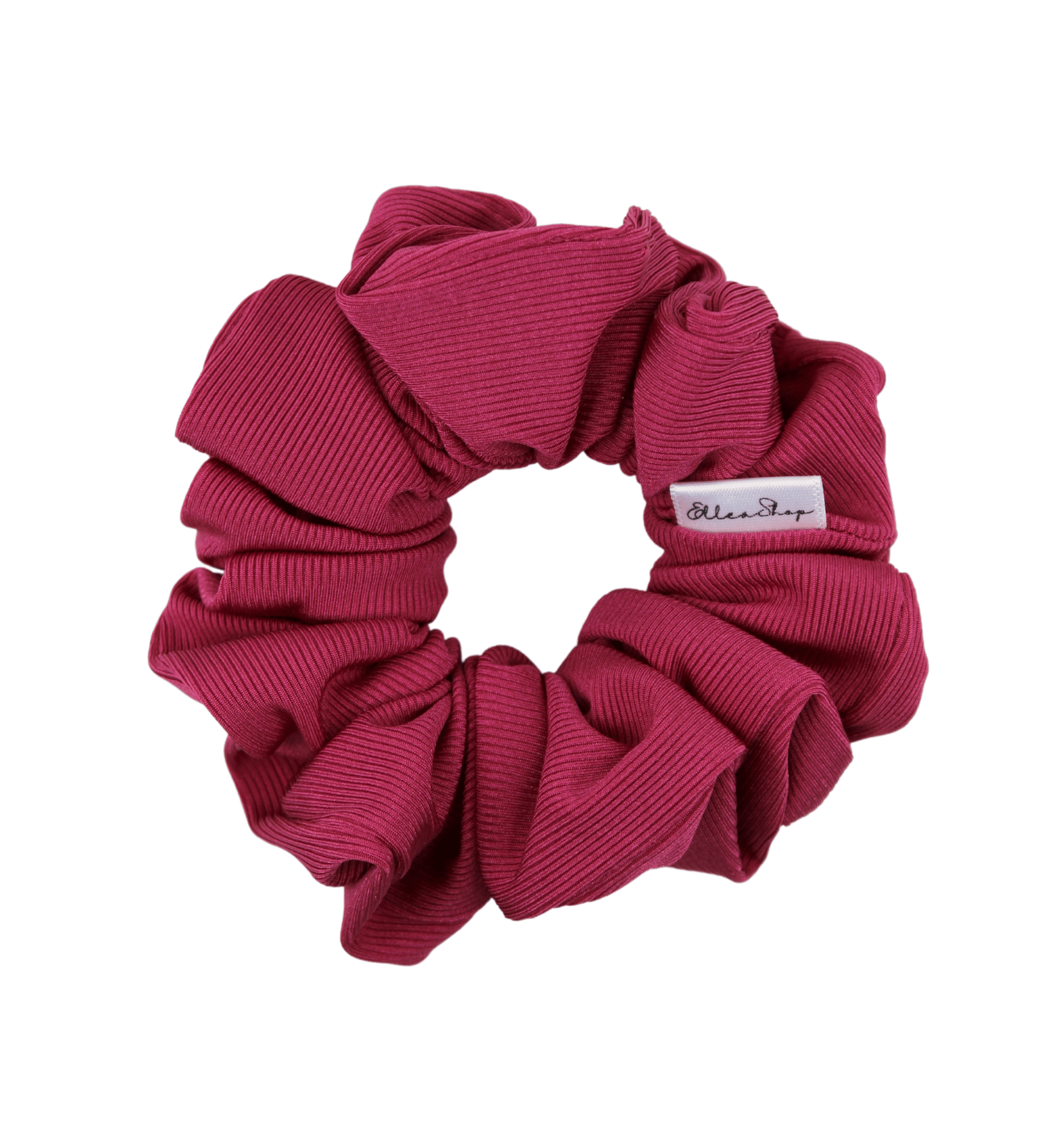 Raspberry Ribbed Sport Scrunchie - ElleaShop