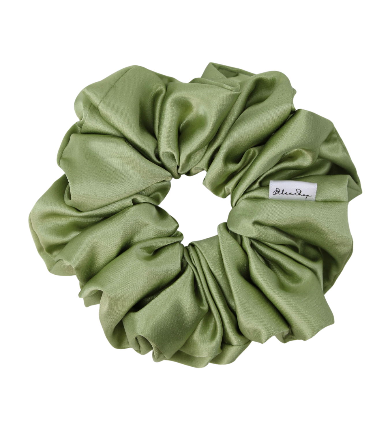 Mint Shiny Satin Scrunchie - ElleaShop