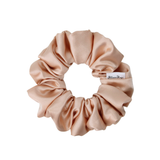 Frosted Peach Shiny Satin Scrunchie