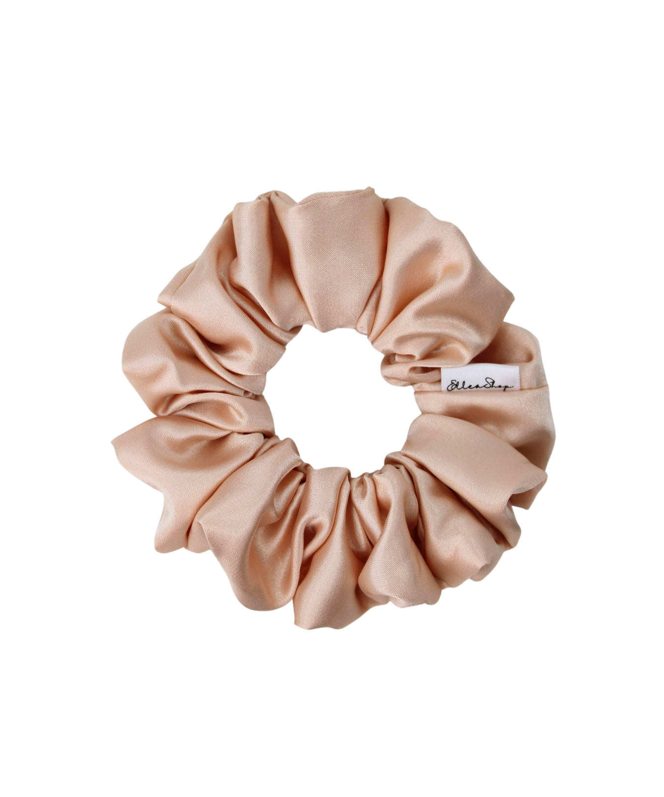Frosted Peach Shiny Satin Scrunchie