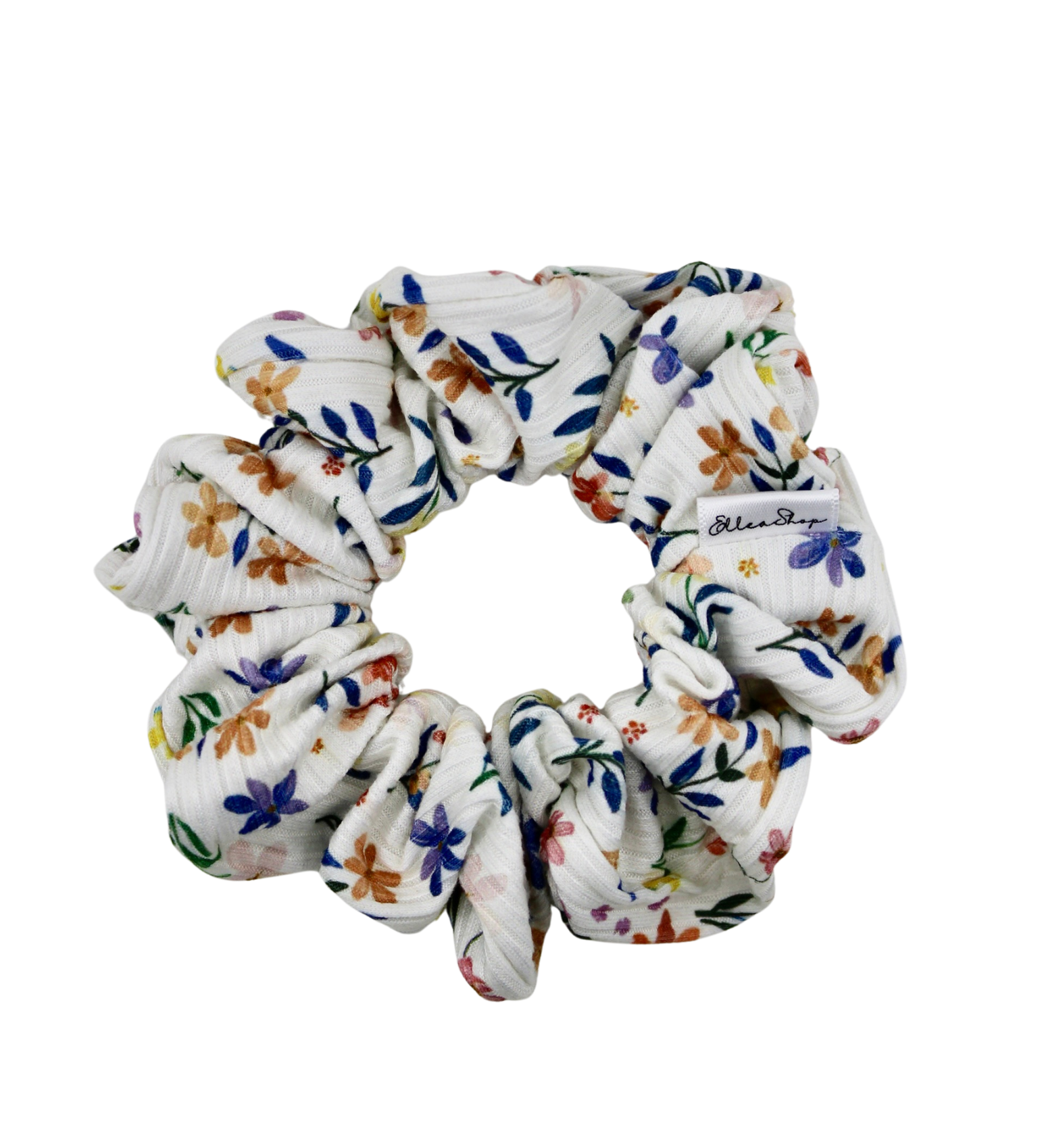 Wildflower Bloom Ribbed Scrunchie - ElleaShop