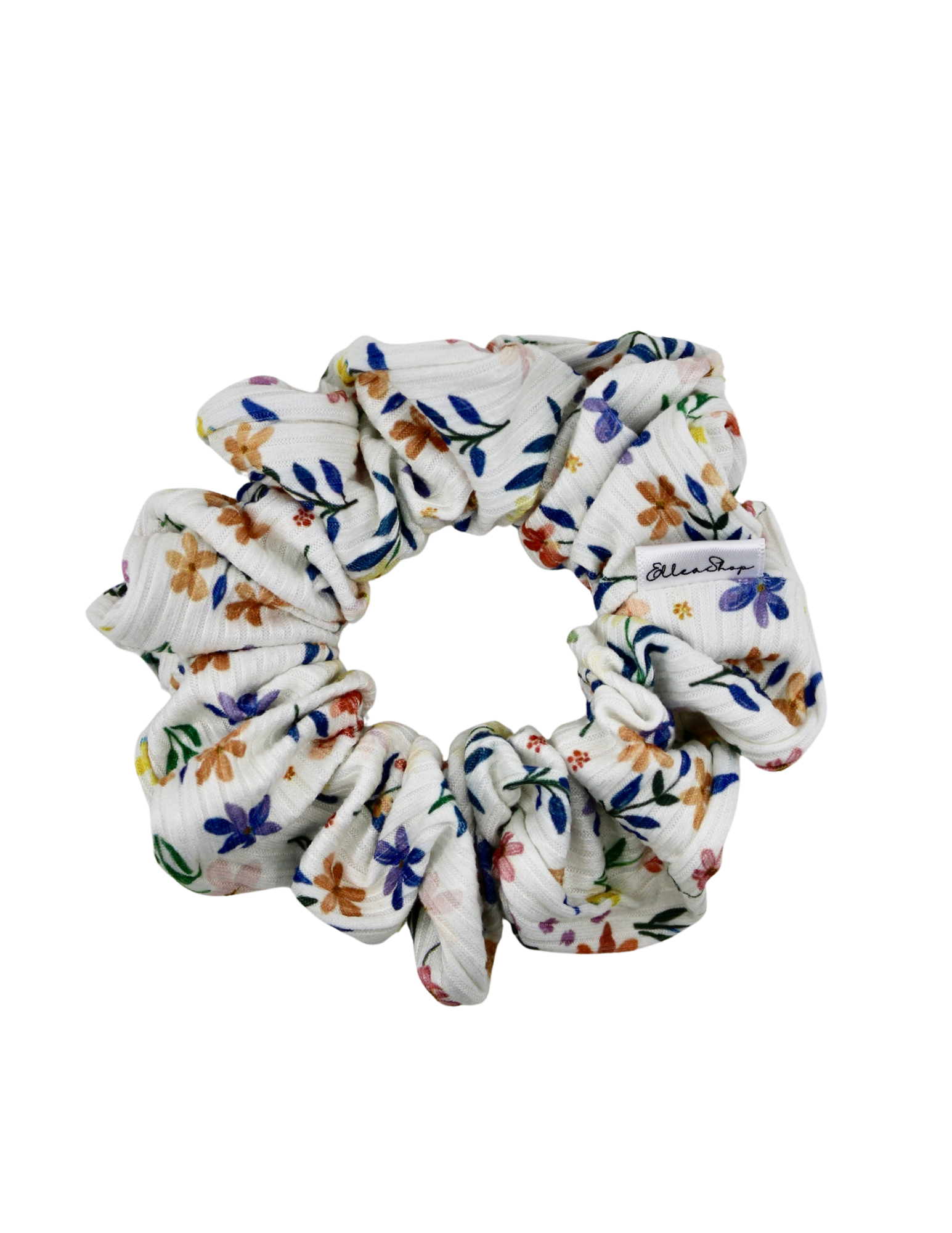 Wildflower Bloom Ribbed Scrunchie - ElleaShop