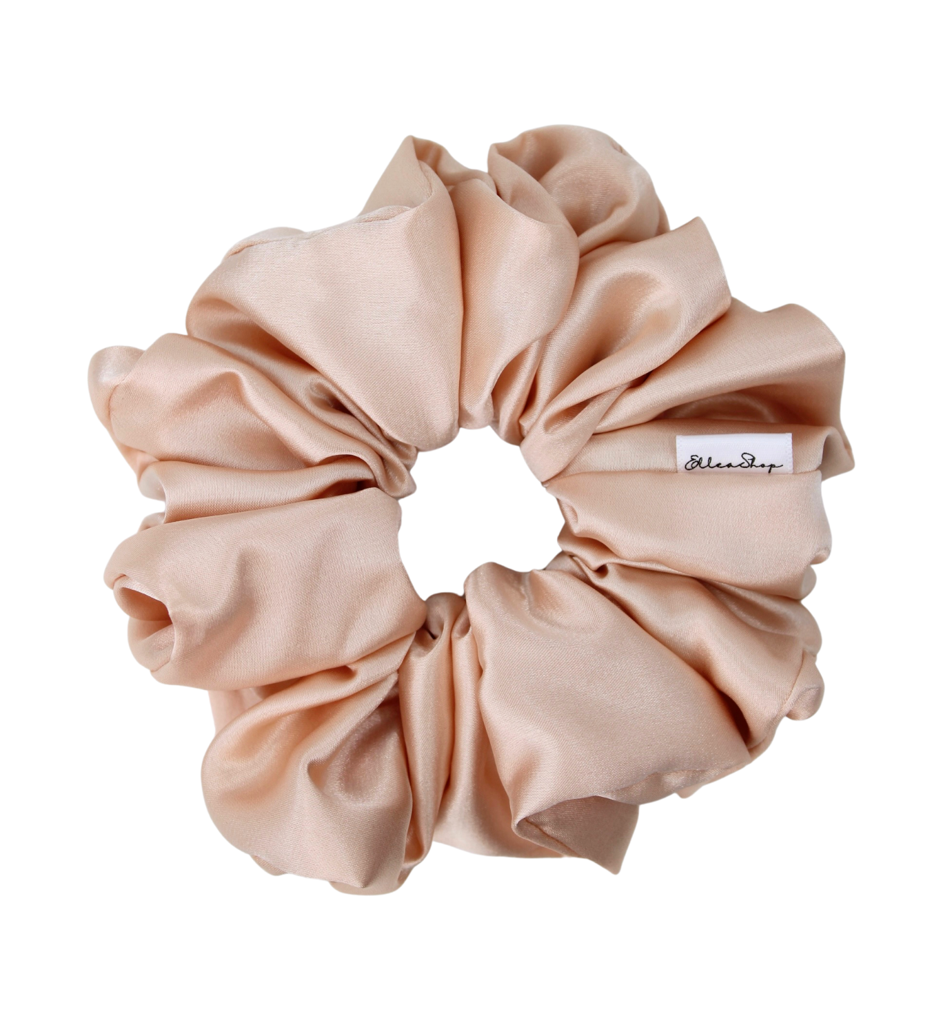 Frosted Peach Shiny Satin Scrunchie - ElleaShop