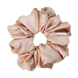 Frosted Peach Shiny Satin Scrunchie