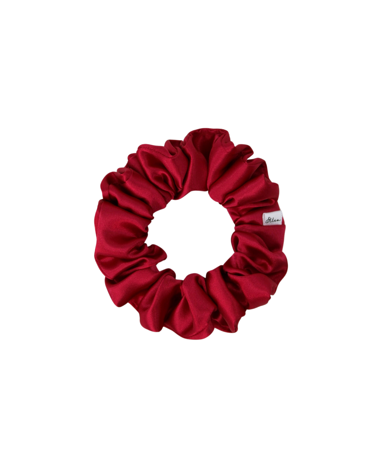 Cherry Red Shiny Satin Scrunchie