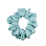 Caribbean Blue Ribbed Scrunchie - ElleaShop