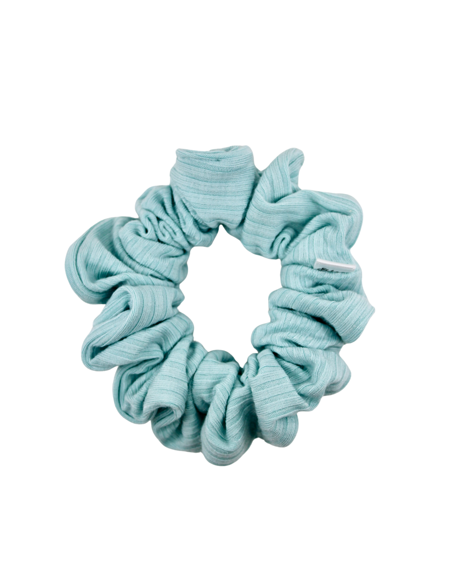 Caribbean Blue Ribbed Scrunchie - ElleaShop