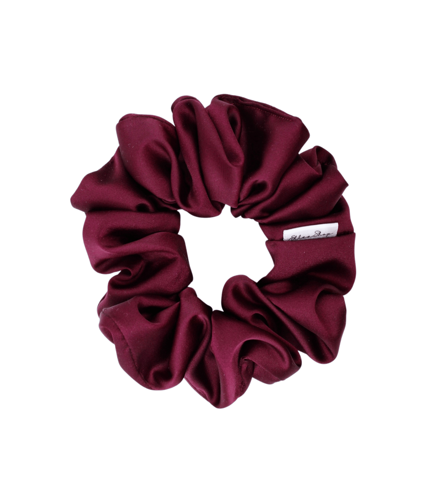 Burgundy Satin Scrunchie