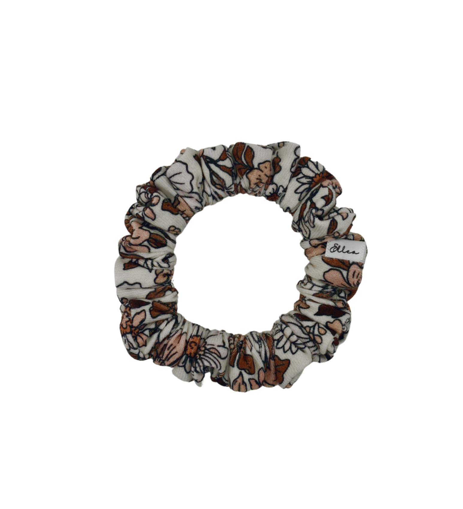 Cacao Floral Scrunchie - ElleaShop