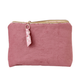 Pink Corduroy Makeup Pouch