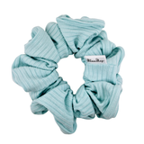 Caribbean Blue Ribbed Scrunchie - ElleaShop