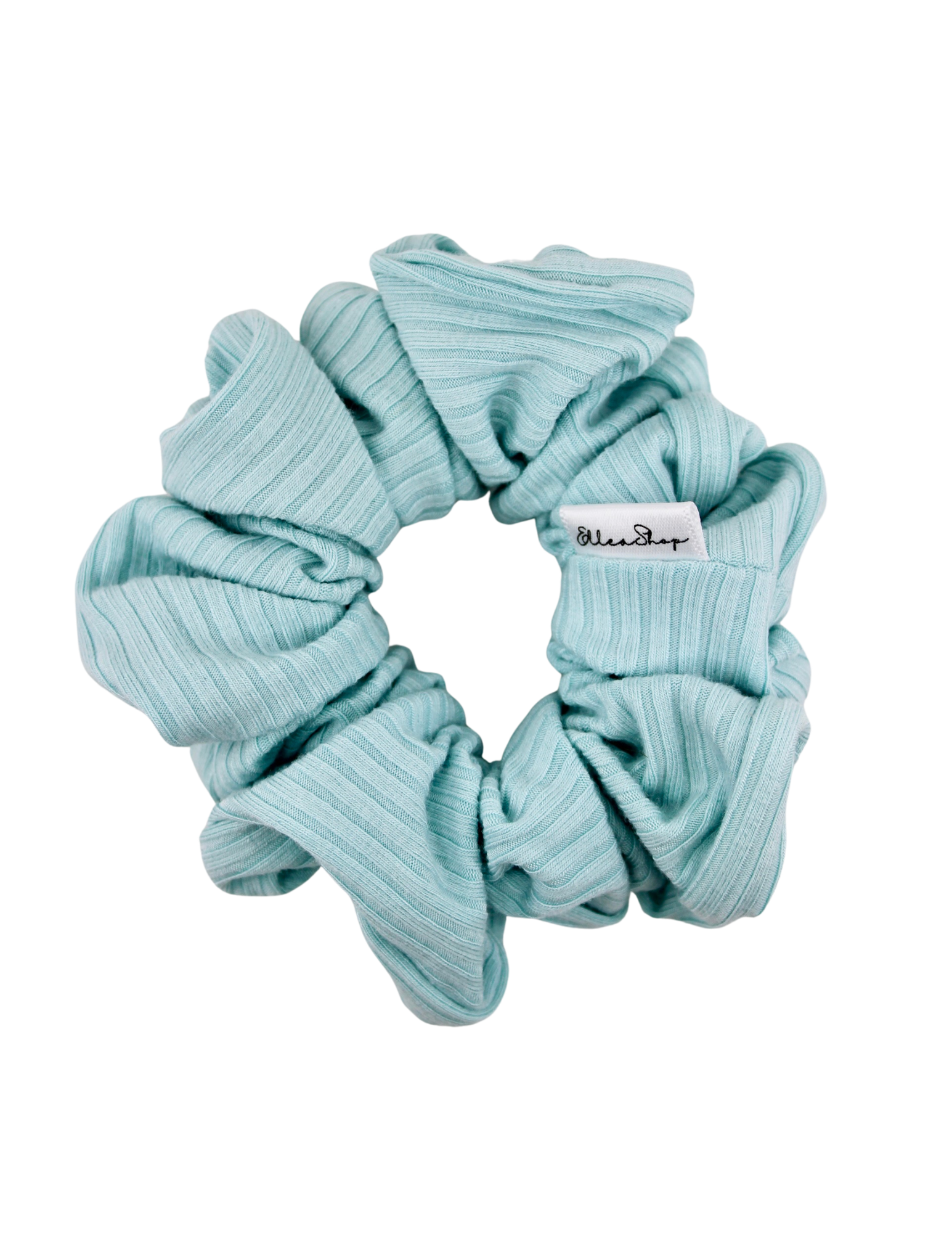 Caribbean Blue Ribbed Scrunchie - ElleaShop