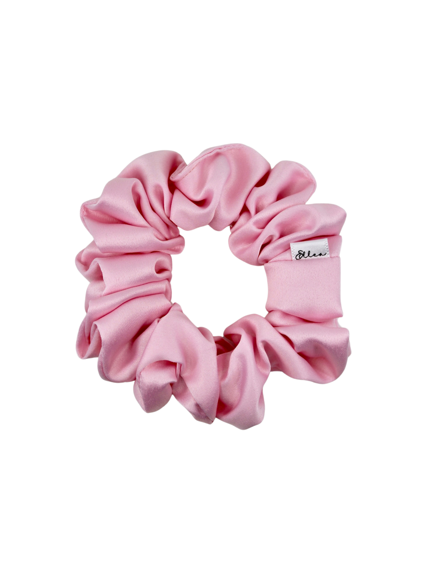 Baby Pink Satin Scrunchie - ElleaShop